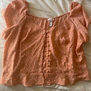 Leith orange crop top